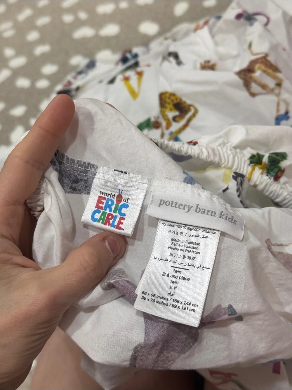 Pottery Barn Kids World of Eric Carle books Organic cotton Sheet Set Pillowcase